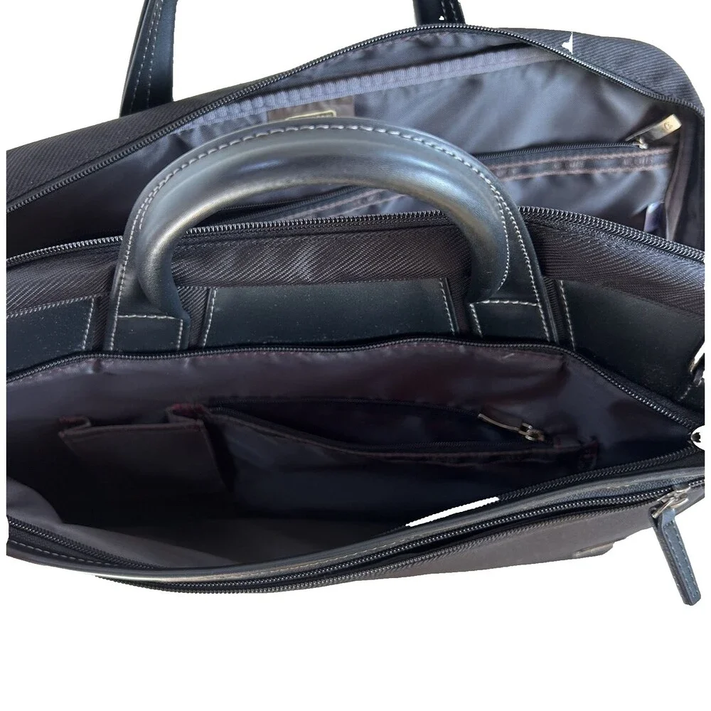 Ace Aramis Men Black Nylon Laptop Business Bag Top Handle NEW No Shoulder Strap